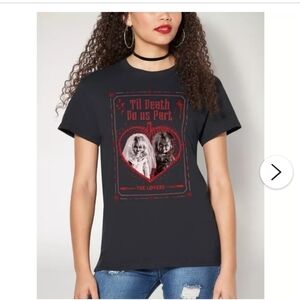 Black Graphic Kids T-Shirt Universal Studios Chucky and His bride